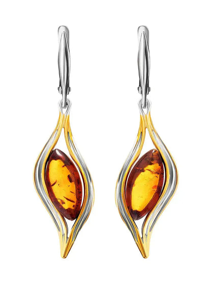 Silver Fire Pendant Earrings Unique Joyas