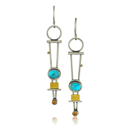 Two-Colored Plaid Earrings Unique Joyas