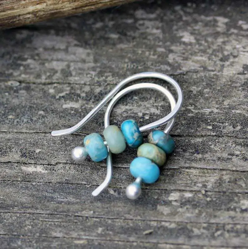 Turquoise Pearl Earrings Unique Joyas