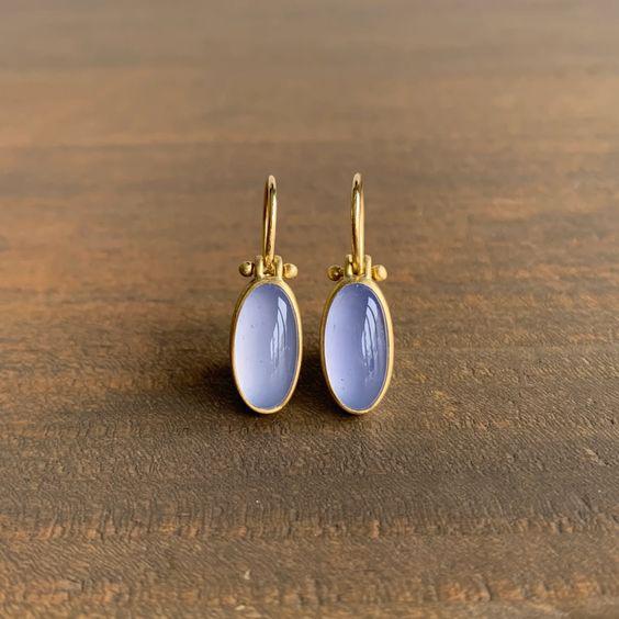 Vintage Lilac Moonstone Earrings