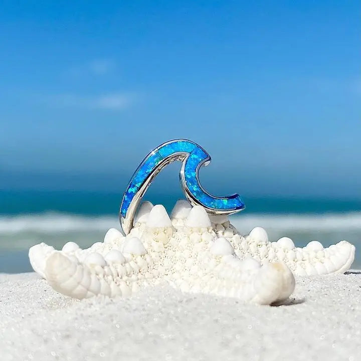 Ocean Waves Ring made of Opal and Silver Unique Joyas