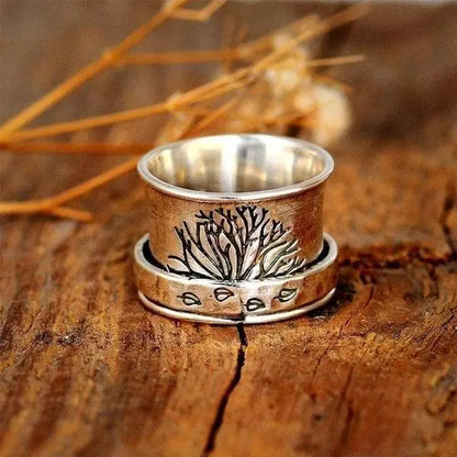 Tree of Life Spinner Meditation Ring Unique Joyas