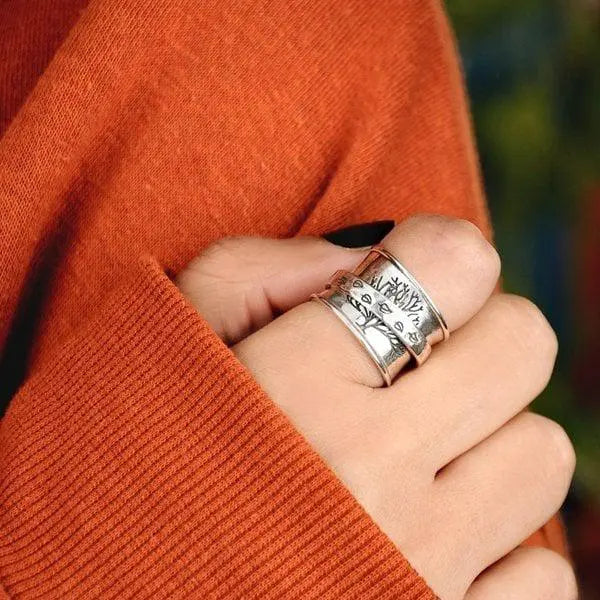 Tree of Life Spinner Meditation Ring Unique Joyas