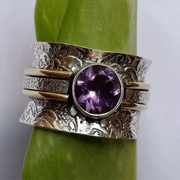 Bohemian Crystal Meditation Ring Unique Joyas