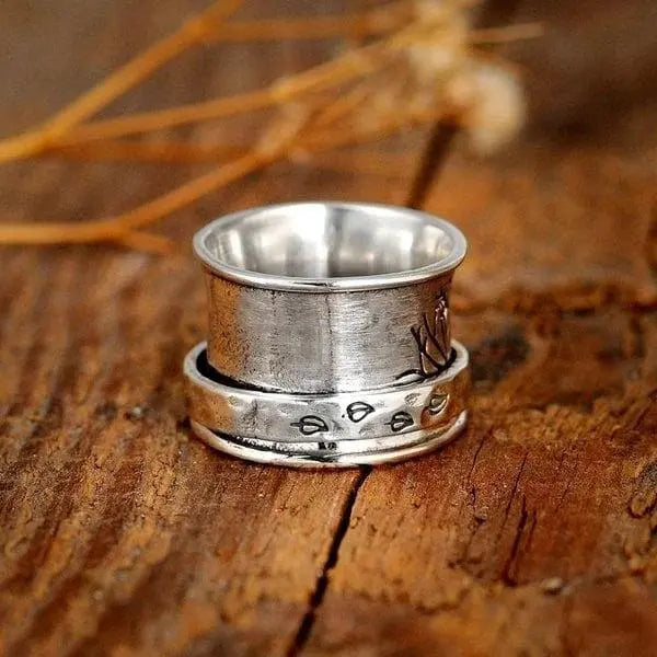 Tree of Life Spinner Meditation Ring Unique Joyas