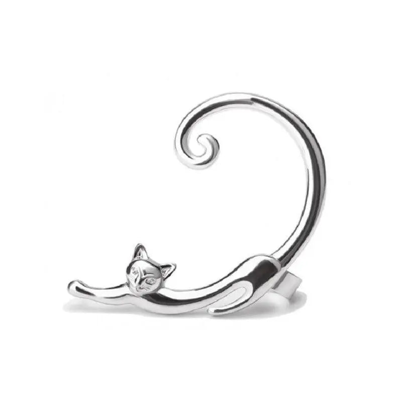 Silver Luxury Earring for Cats Unique Joyas