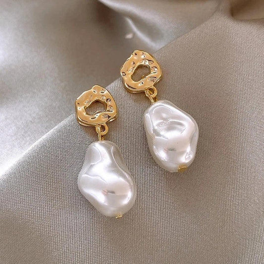 Boho Pearl Earrings in Gold