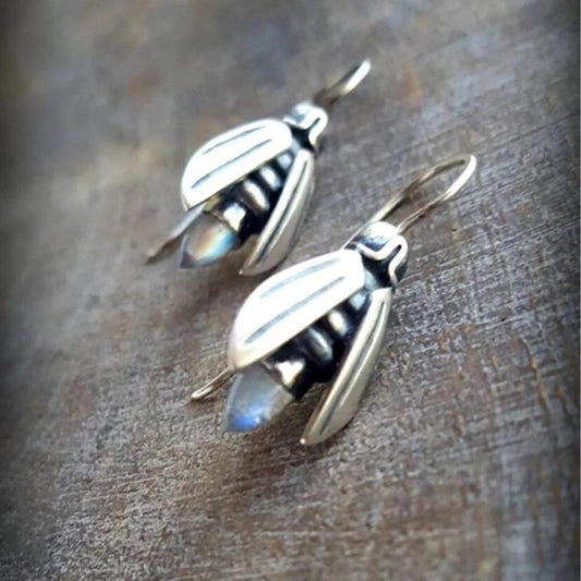 Boho Bee Earrings in Silver