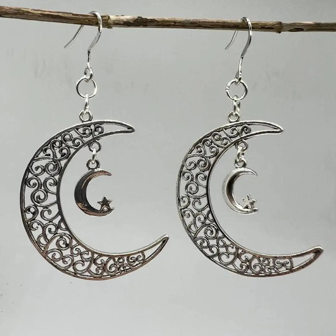 Moon Earrings in Silver Unique Joyas