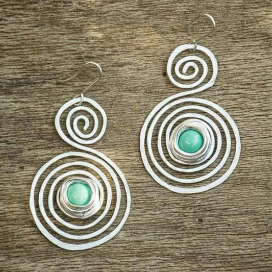 Boho Spiral Earrings Unique Joyas