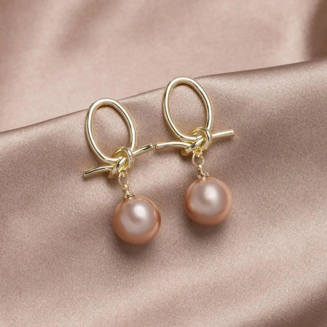 Gold Pearl Drop Earrings Unique Joyas