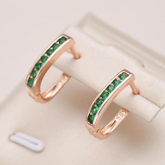 Emerald diamond earrings in gold Unique Joyas