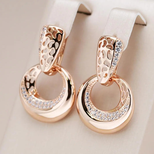 Elegant Earrings Gold Scale Circle Unique Joyas