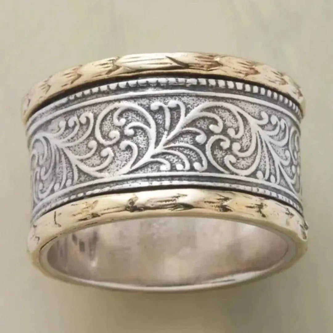 Vintage Gold and Silver Plated Ring Unique Joyas