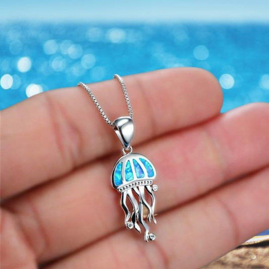 Medusa necklace made of opal and silver with zirconia Unique Joyas