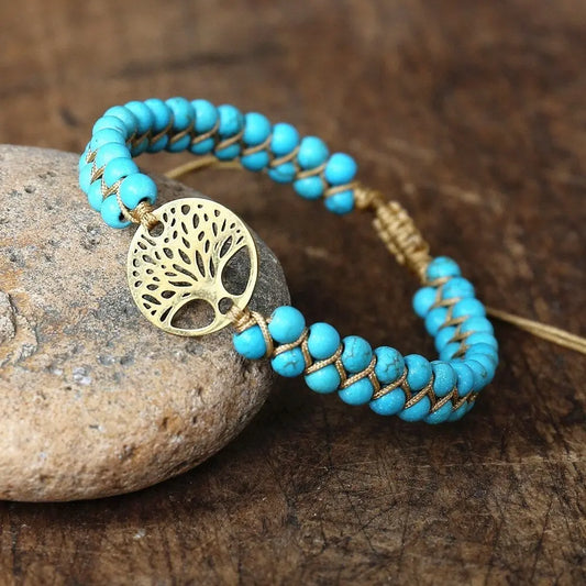 Bracelet Tree of Life Handmade Turquoise Stone Claire Jewelry