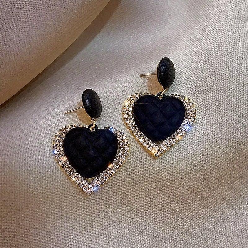 Dark Heart Earrings in Gold Unique Joyas