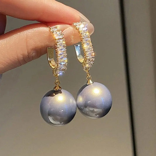 Luxury Earrings with Pearls and Zircons Unique Joyas