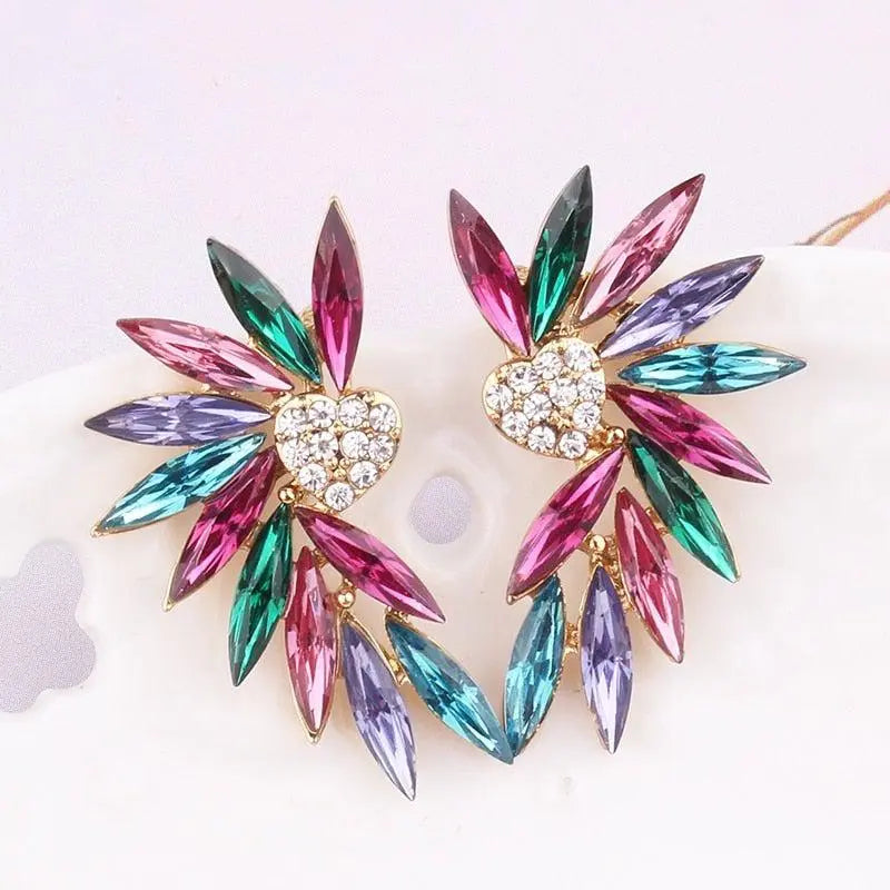 Heart Wing Earrings with Zirconias Unique Joyas