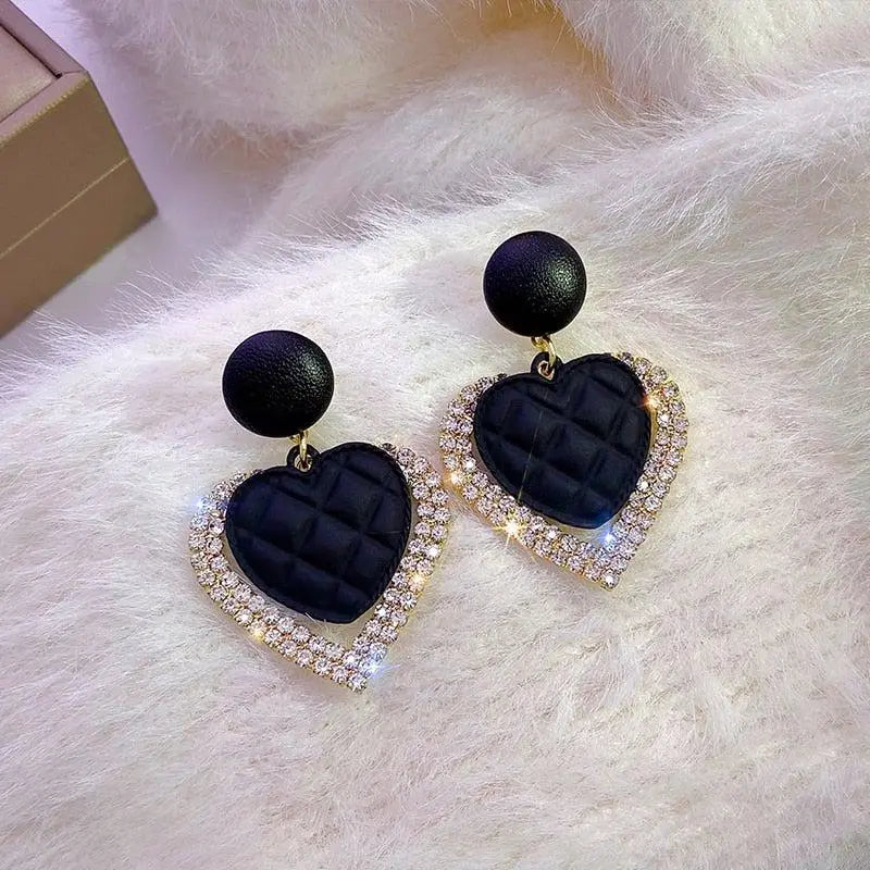 Dark Heart Earrings in Gold Unique Joyas