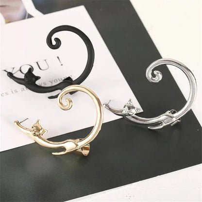 Silver Luxury Earring for Cats Unique Joyas