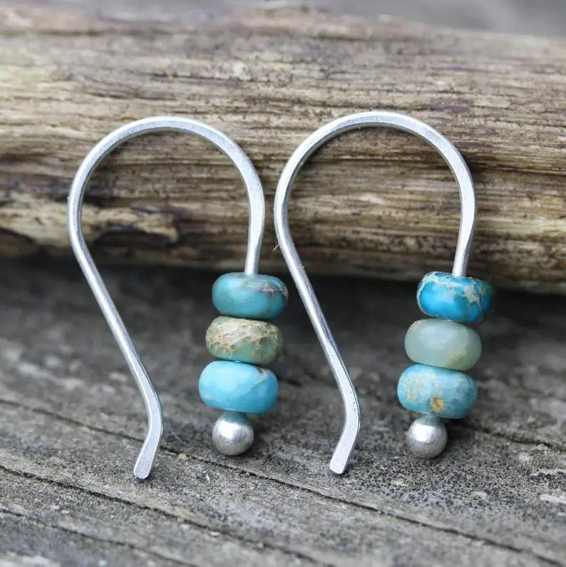 Turquoise Pearl Earrings Unique Joyas