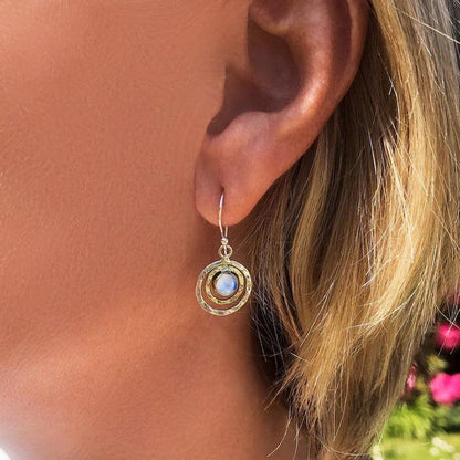 Boho Saturn with Turquoise Opal Earrings