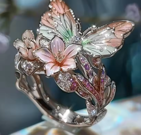 Fashion delicate gold color flower butterfly rings for women party accessories gifts custom jewelry