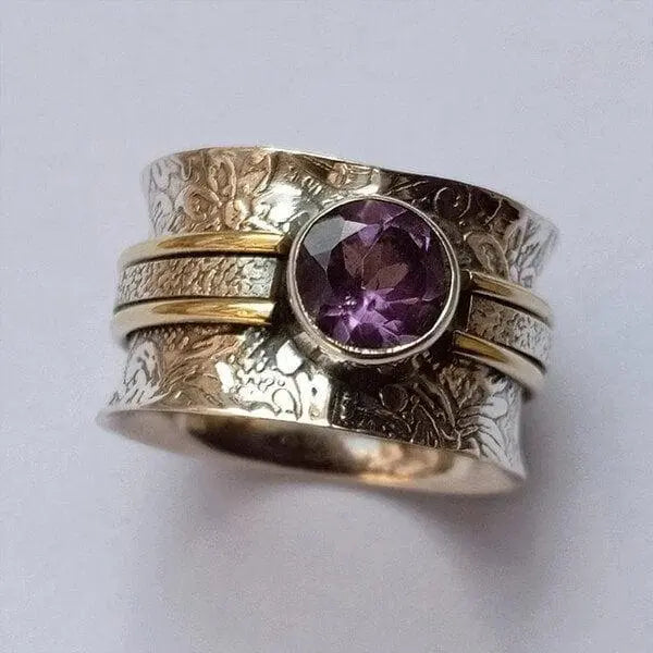 Bohemian Crystal Meditation Ring Unique Joyas