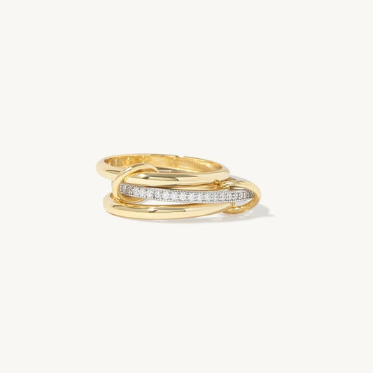 Golden Serenity Spinner Ring Unique Joyas