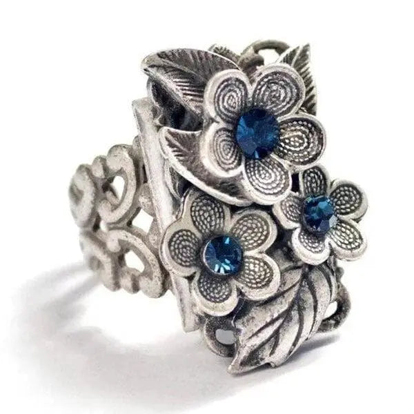 Floral Sapphire Ring Unique Joyas