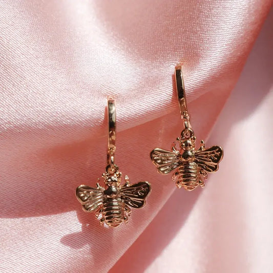 Golden Bee Earrings Unique Joyas