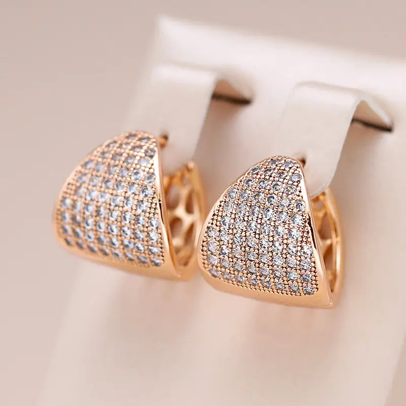 Small Golden Shiny Earrings Unique Joyas