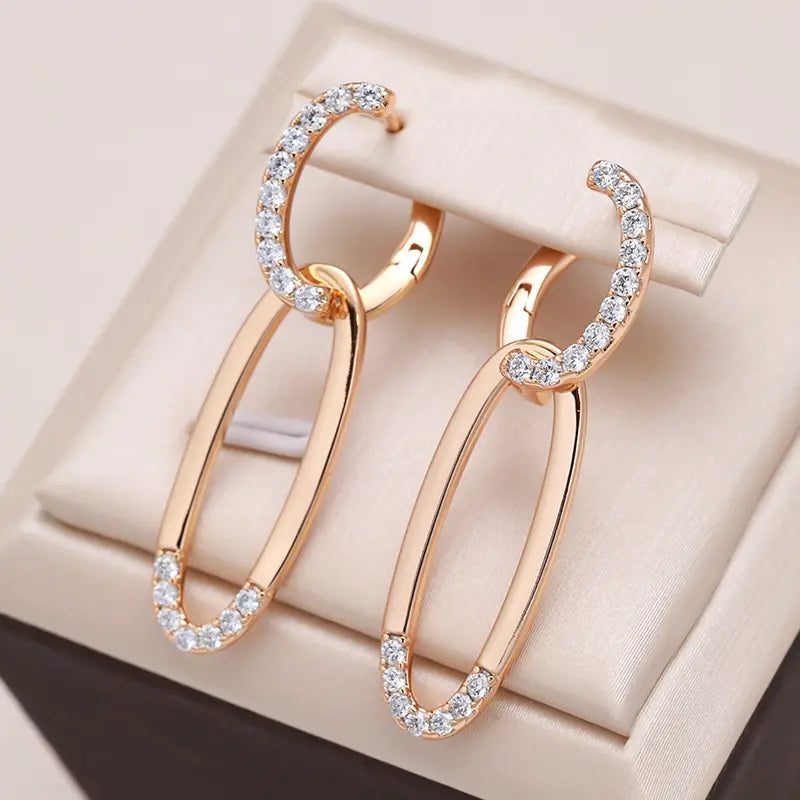 Elegant crystal earrings with double hoop Unique Joyas