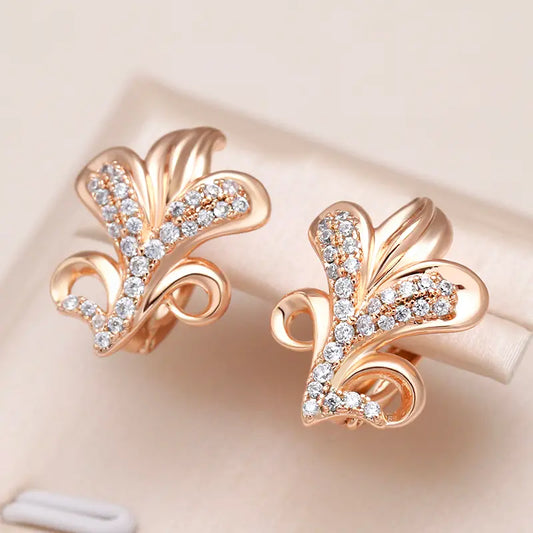 Elegant Gold Zircon Earrings Unique Joyas