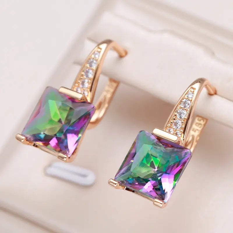 Elegant Multicolor Crystal Earrings Unique Joyas