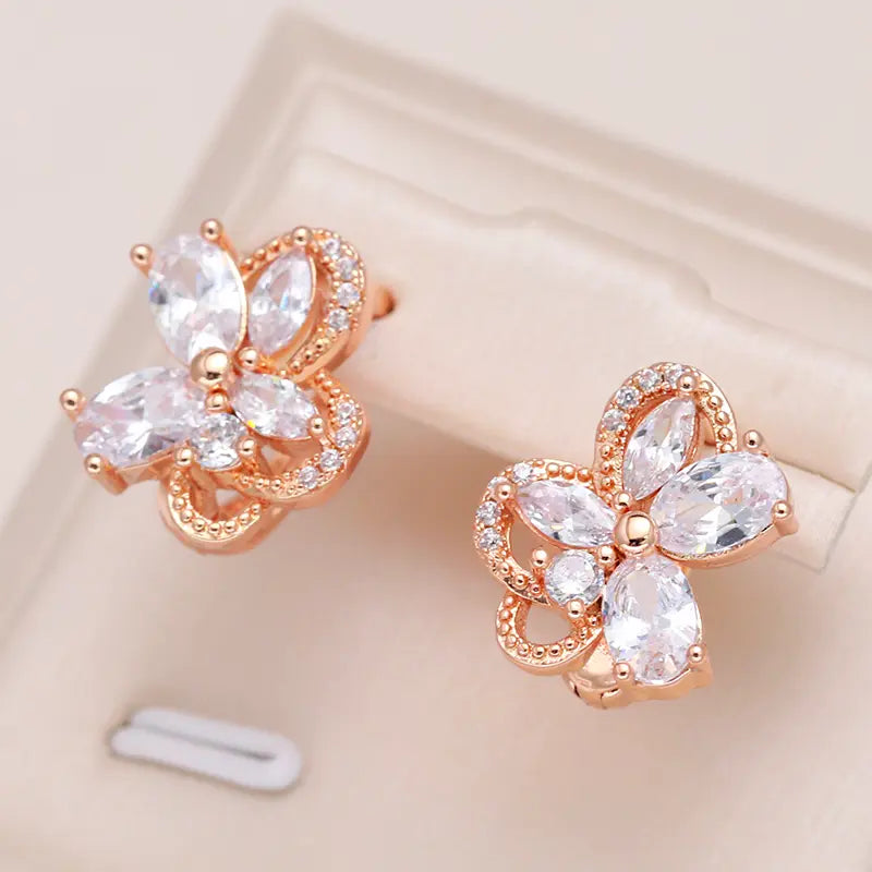 Crystal Daisy Earrings Unique Joyas