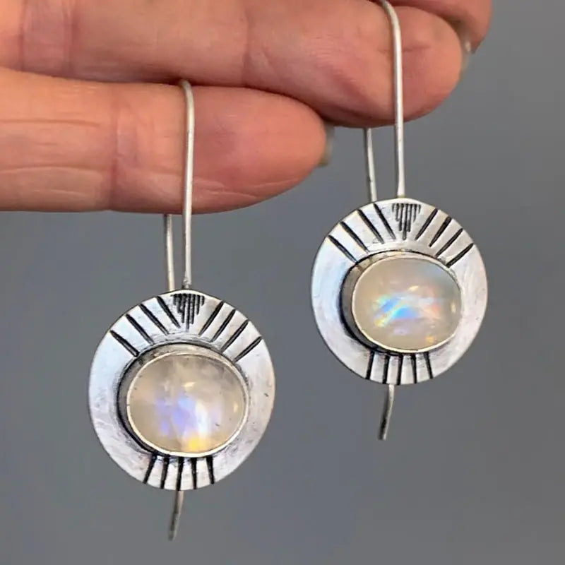 Boho Moonstone Earrings Unique Joyas