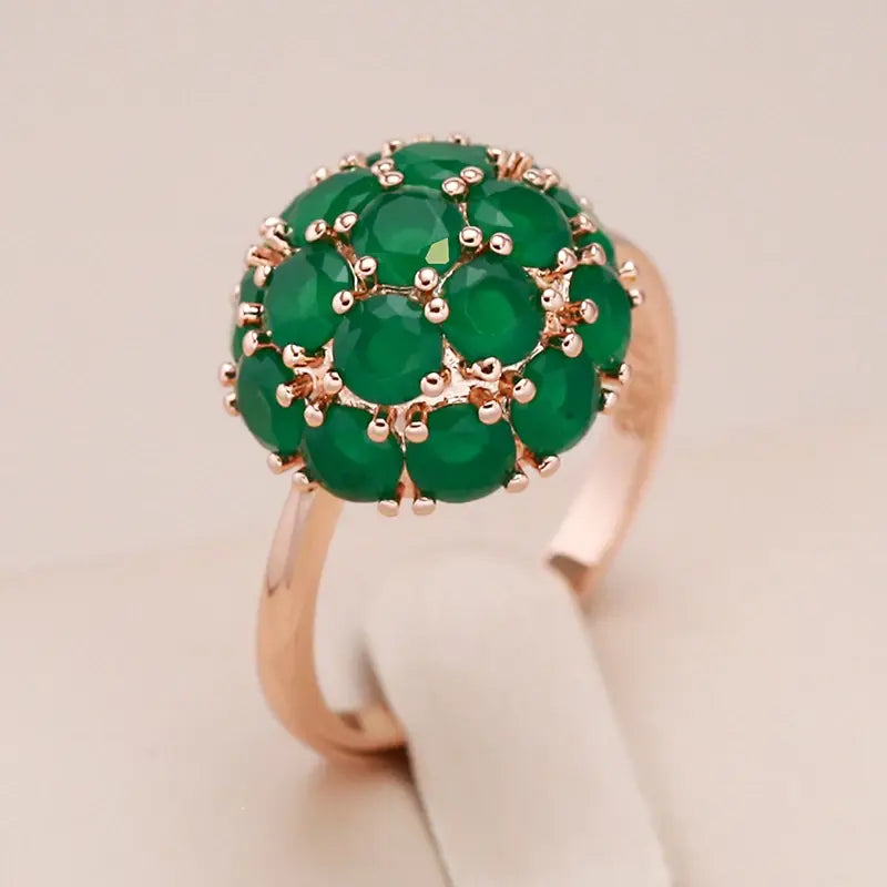 Elegant Ring in Green Crystal Unique Joyas