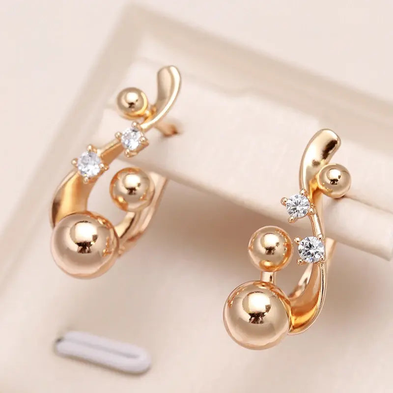 Elegant Zircon Earrings in Gold Unique Joyas