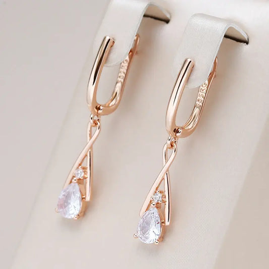 Elegant Earrings with Hanging Crystals Unique Joyas