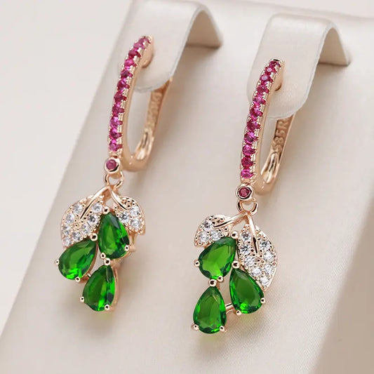 Elegant dangling earrings with colored zirconia Unique Joyas