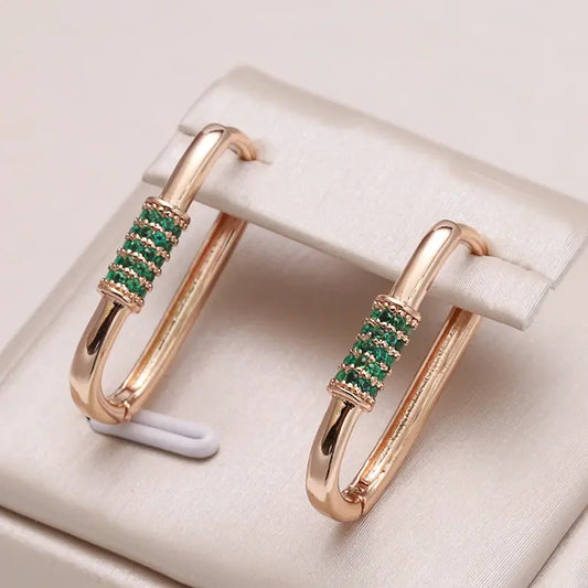 Elegant small green zirconia earrings Unique Joyas