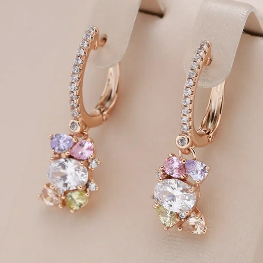 Elegant earrings made of colored crystal Unique Joyas