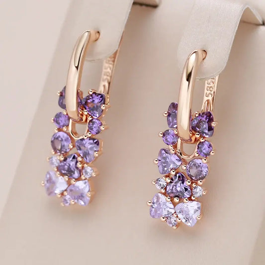 Mauve Elegant Earrings Unique Joyas