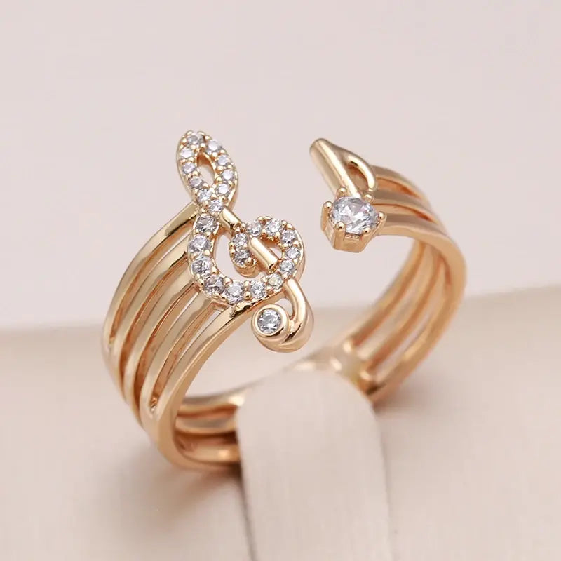 Elegant ring made of gold and zirconia Unique Joyas