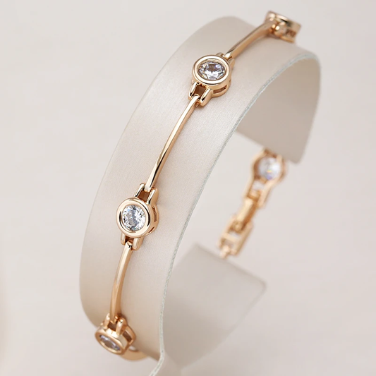 Elegant bracelet with zirconias in gold