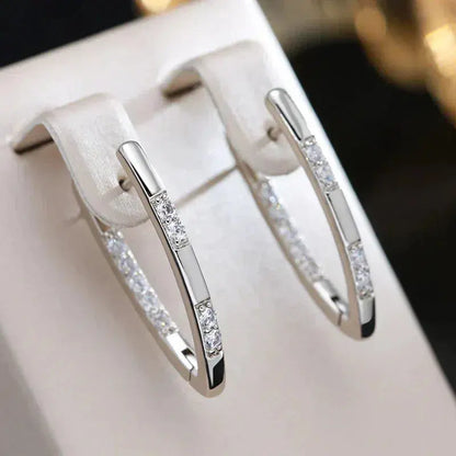 Elegant Zirconia Earrings in Gold Unique Joyas