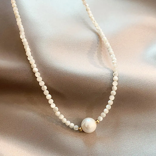 Elegant Pearl Necklace Unique Joyas