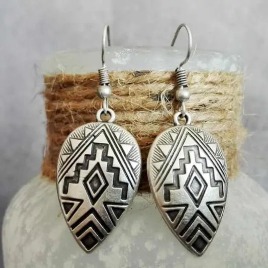 Vintage Silver Ethnic Earrings Unique Joyas